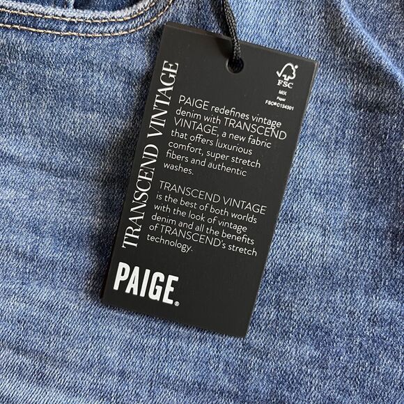 New PAIGE Amber Mid Rise Straight Leg Ankle Jean in Tapestry Size 31 - Picture 6 of 9